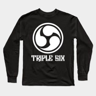 666 Triple Six + Font (white) Long Sleeve T-Shirt